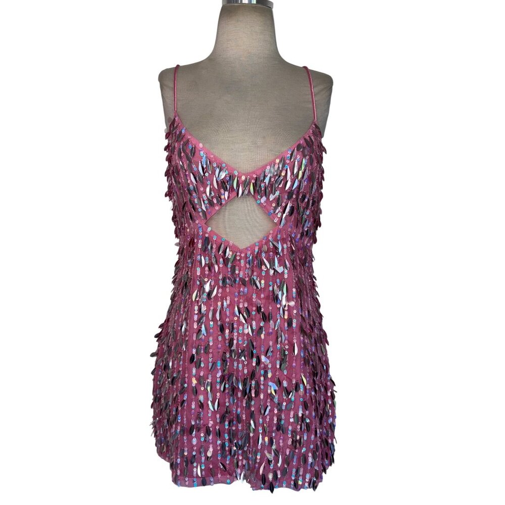 Retrofete Annistyn Dress in Fondant Pink Large New Womens Mini Embellished - Picture 5 of 15